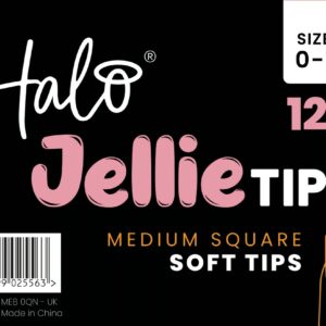 Halo Jellie Nail Tips 120s Medium Square Artwork - JM100