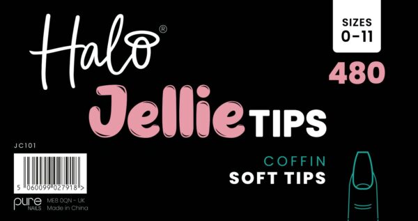 Halo Jellie Nail Tips 480s Coffin Artwork - JC101