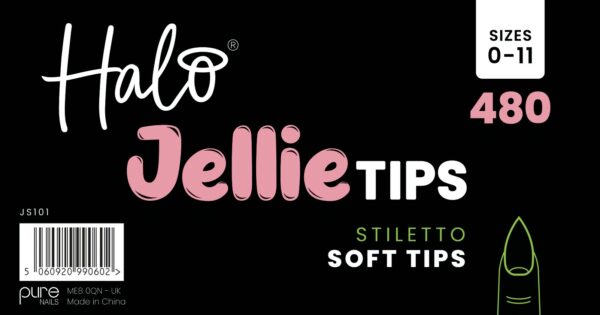 Halo Jellie Nail Tips 480s Stiletto Artwork - JS101