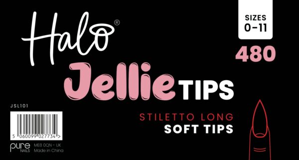 Halo Jellie Nail Tips 480s Stiletto Long Artwork - JSL101