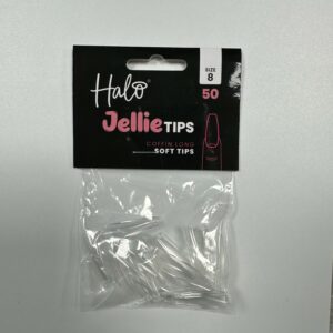 Halo Jellie Nail Tips 50st Coffin Long Sizes 8 - JCL118