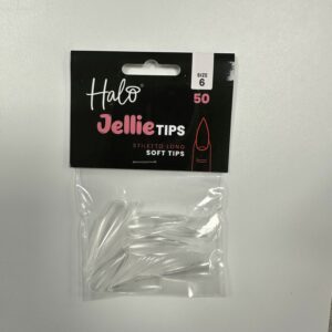 Halo Jellie Nail Tips 50st Stiletto Long Sizes 6 - JSL116